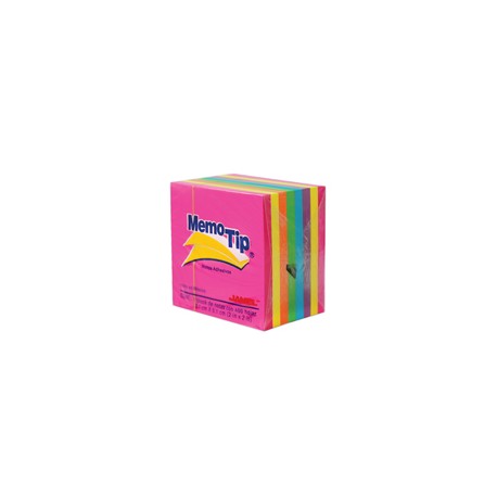 NOTA ADHESIVA REMOVIBLE JANEL MEMOTIP 0202297 COLORES NEON FORMA CUADRADA 400 HOJAS