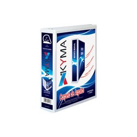 CARPETA DE VINIL PANORAMICA ARILLO EN D DE 2 PULGADAS COLOR BLANCA KYMA KYMA 1 PIEZA