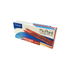 BOLIGRAFO AZOR PIN POINT 6810 COLOR ROJO DE PUNTO FINO 0.7 MM TIPO DE BARRIL REDONDO BLISTER CON 12 PZAS