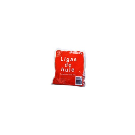LIGAS DE HULE NATURAL HERCULES NO. 18 VARIOS COLORES 1 BOLSA CON 80 GR