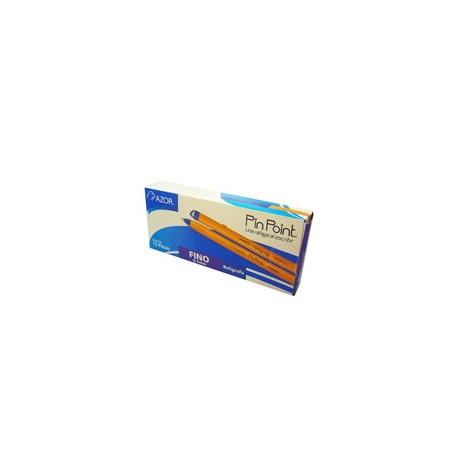 BOLIGRAFO AZOR PIN POINT COLOR AZUL DE PUNTO FINO 0.7 MM TIPO DE BARRIL REDONDO BLISTER CON 12 PZAS