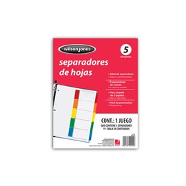 SEPARADOR WILSON JONES P2455 CON 5 DIVISIONES