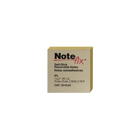 NOTA ADHESIVA REMOVIBLE NOTE-FIX NF4 COLOR AMARILLO PASTEL FORMA CUADRADA 100 HOJAS