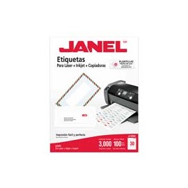 ETIQUETAS BLANCAS JANEL J-5260 DE 2.5X6.7 CM 1 PAQUETE