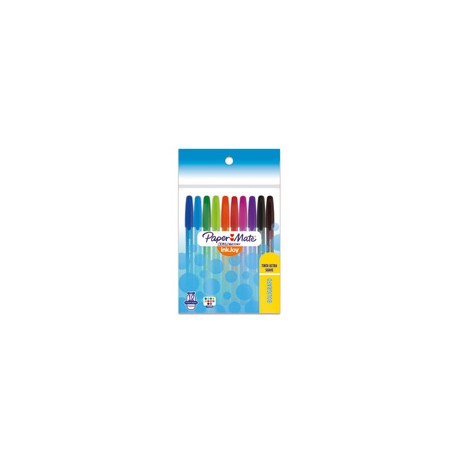 BOLIGRAFO PAPER MATE KILOMETRICO 100 ST COLOR SURTIDO DE PUNTO MEDIANO 1.0  MM TRIANGULAR 1 PIEZA