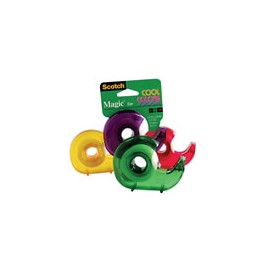 CINTA ADHESIVA MAGICA CON DESPACHADOR SCOTCH COOL COLORS DE 19 MM X 16.5 M 1 PZA