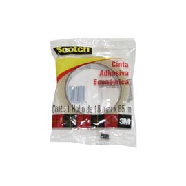 CINTA ADHESIVA DE POLIPROPILENO SCOTCH BOPP TRANSPARENTE DE 18 MM X 65 M 1 PZA