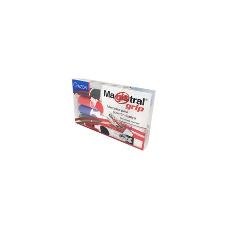 MARCADORES PARA PIZARRON AZOR MAGISTRAL GRIP 1 PAQUETE CON 4 PIEZAS