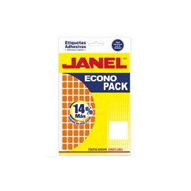 ETIQUETAS NARANJA JANEL E169 DE 9X13 MM 1 PAQUETE