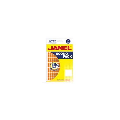 ETIQUETAS NARANJA JANEL E169 DE 9X13 MM 1 PAQUETE