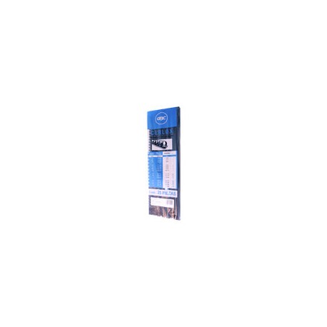 GUSANO DE PLASTICO GBC DE 5/8 PULGADA PASO 38 AROS HASTA 96 A 110 HOJAS COLOR NEGRO 1 PAQUETE CON 25 PIEZAS