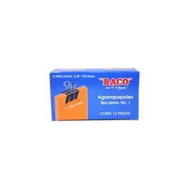 SUJETADOCUMENTOS MINI BACO PARA UN GROSOR APROXIMADO DE 10 MM 1 CAJA 12 PIEZAS