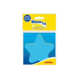 NOTA ADHESIVA REMOVIBLE JANEL MEMOTIP COLORES SURTIDOS FORMA DE ESTRELLA 50 HOJAS