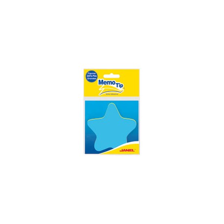NOTA ADHESIVA REMOVIBLE JANEL MEMOTIP COLORES SURTIDOS FORMA DE ESTRELLA 50 HOJAS