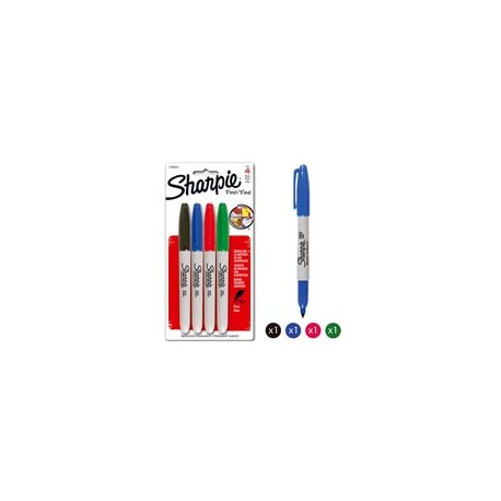 SHARPIE FINO SURTIDO 4 PZAS