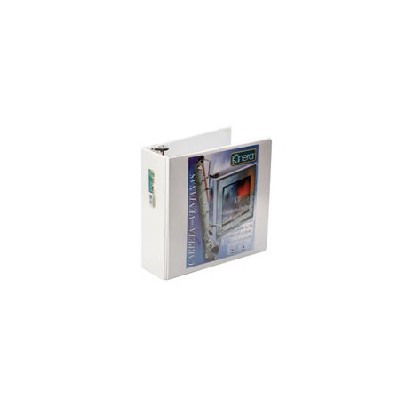 CARPETA DE VINIL PANORAMICA ARILLO EN O DE 3 PULGADAS COLOR BLANCA KINERA 9301BL 1 PIEZA