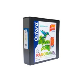 CARPETA DE VINIL PANORAMICA ARILLO EN O DE 2 PULGADAS COLOR NEGRA OXFORD PANORAMA 1 PIEZA