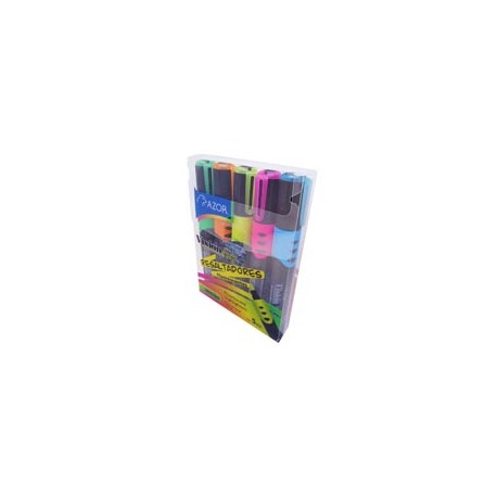 MARCADORES RESALTADOR AZOR VISION PLUS 2625 1 PAQUETE CON 5 PIEZAS