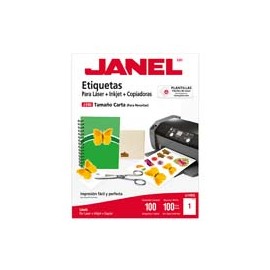 ETIQUETAS BLANCAS JANEL J-5165 DE 216 X 279 MM 1 PAQUETE