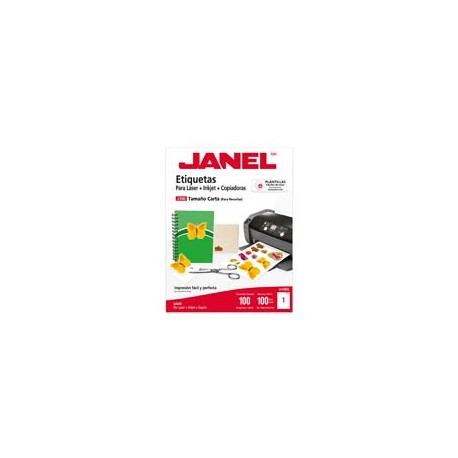 ETIQUETAS BLANCAS JANEL J-5165 DE 216 X 279 MM 1 PAQUETE