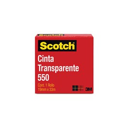 CINTA ADHESIVA CORTE FACIL SCOTCH 550 TRANSPARENTE DE 19 MM X 33 M 1 PZA