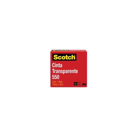 CINTA ADHESIVA CORTE FACIL SCOTCH 550 TRANSPARENTE DE 19 MM X 33 M 1 PZA