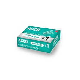 CLIP CUADRADO NUMERO 1 ACCO CAJA CON 100 CLIPS