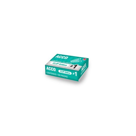 CLIP CUADRADO NUMERO 1 ACCO CAJA CON 100 CLIPS