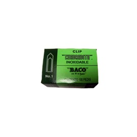 CLIP CUADRADO NUMERO 1 BACO CAJA CON 100 CLIPS