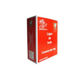 LIGAS DE HULE NATURAL HERCULES NO. 33 COLOR BEIGE 1 PAQUETE CON 100 GR