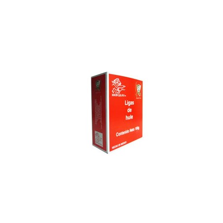 LIGAS DE HULE NATURAL HERCULES NO. 33 COLOR BEIGE 1 PAQUETE CON 100 GR
