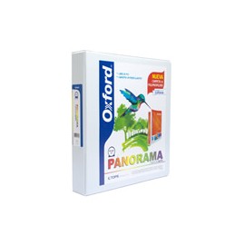 CARPETA DE VINIL PANORAMICA ARILLO EN O DE 1.5 PULGADAS COLOR BLANCA OXFORD PANORAMA 1 PIEZA