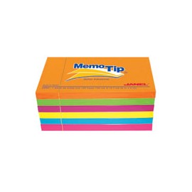 NOTA ADHESIVA REMOVIBLE JANEL MEMOTIP COLORES NEON FORMA RECTANGULAR 100 HOJAS