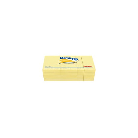 NOTA ADHESIVA REMOVIBLE JANEL MEMOTIP COLOR AMARILLO FORMA RETANGULAR 100 HOJAS