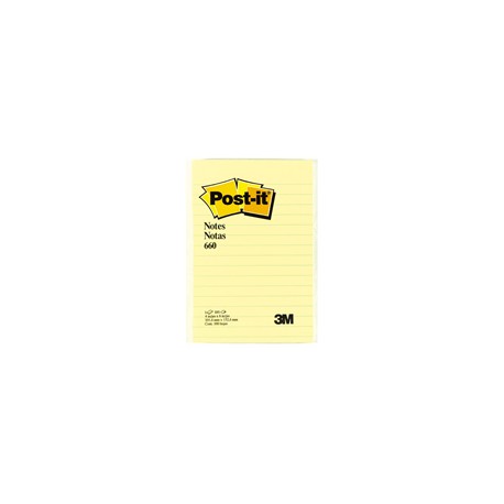 NOTA ADHESIVA REMOVIBLE POST IT 660 COLOR AMARILLO FORMA RECTANGULAR 100 HOJAS