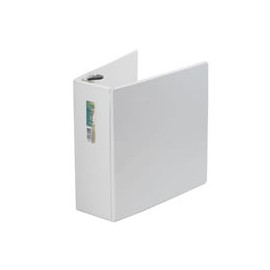 CARPETA DE VINIL PANORAMICA ARILLO EN D DE 4 PULGADAS COLOR BLANCA KINERA 9411BL 1 PIEZA