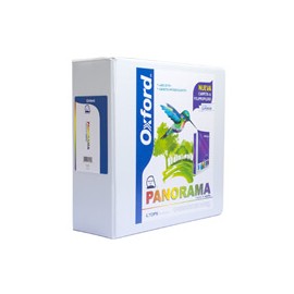CARPETA DE VINIL PANORAMICA ARILLO EN D DE 4 PULGADAS COLOR BLANCA OXFORD PANORAMA 1 PIEZA