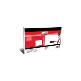 TARJETA DE TRABAJO RAYTER 20.3 X 12.3 CM COLOR BLANCA 1 PAQUETE CON 100 PIEZAS