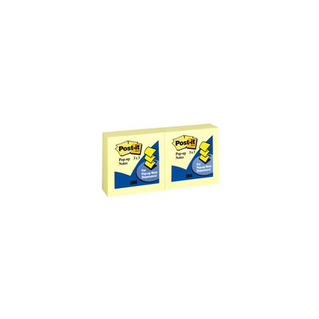 NOTA ADHESIVA REMOVIBLE POP-UP POST IT 3301YW COLOR AMARILLO FORMA CUADRADA 600 HOJAS