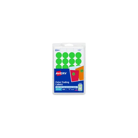 ETIQUETAS CIRCULARES VERDES AVERY 2109 DE 1.9 CM DIAMETRO 1 PAQUETE