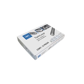 GUSANO DE ARILLO METALICO GBC DE 1 PULGADA PASO 2:1 HASTA 181 A 220 HOJAS COLOR NEGRO 1 PAQUETE CON 20 PIEZAS