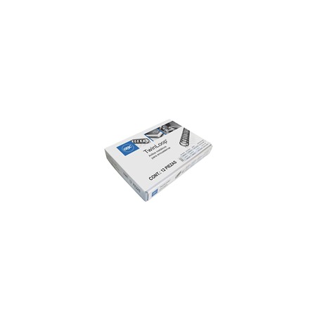 GUSANO DE ARILLO METALICO GBC DE 1 PULGADA PASO 2:1 HASTA 181 A 220 HOJAS COLOR NEGRO 1 PAQUETE CON 20 PIEZAS