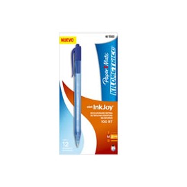 BOLIGRAFO PAPER MATE KILOMETRICO 100RT COLOR AZUL DE PUNTO MEDIANO 1 CAJA CON 12 PIEZAS